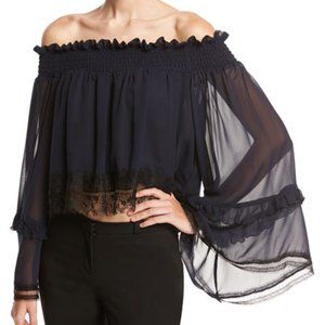 NICHOLAS Off-the-Shoulder Top with Lace Trim (4)
